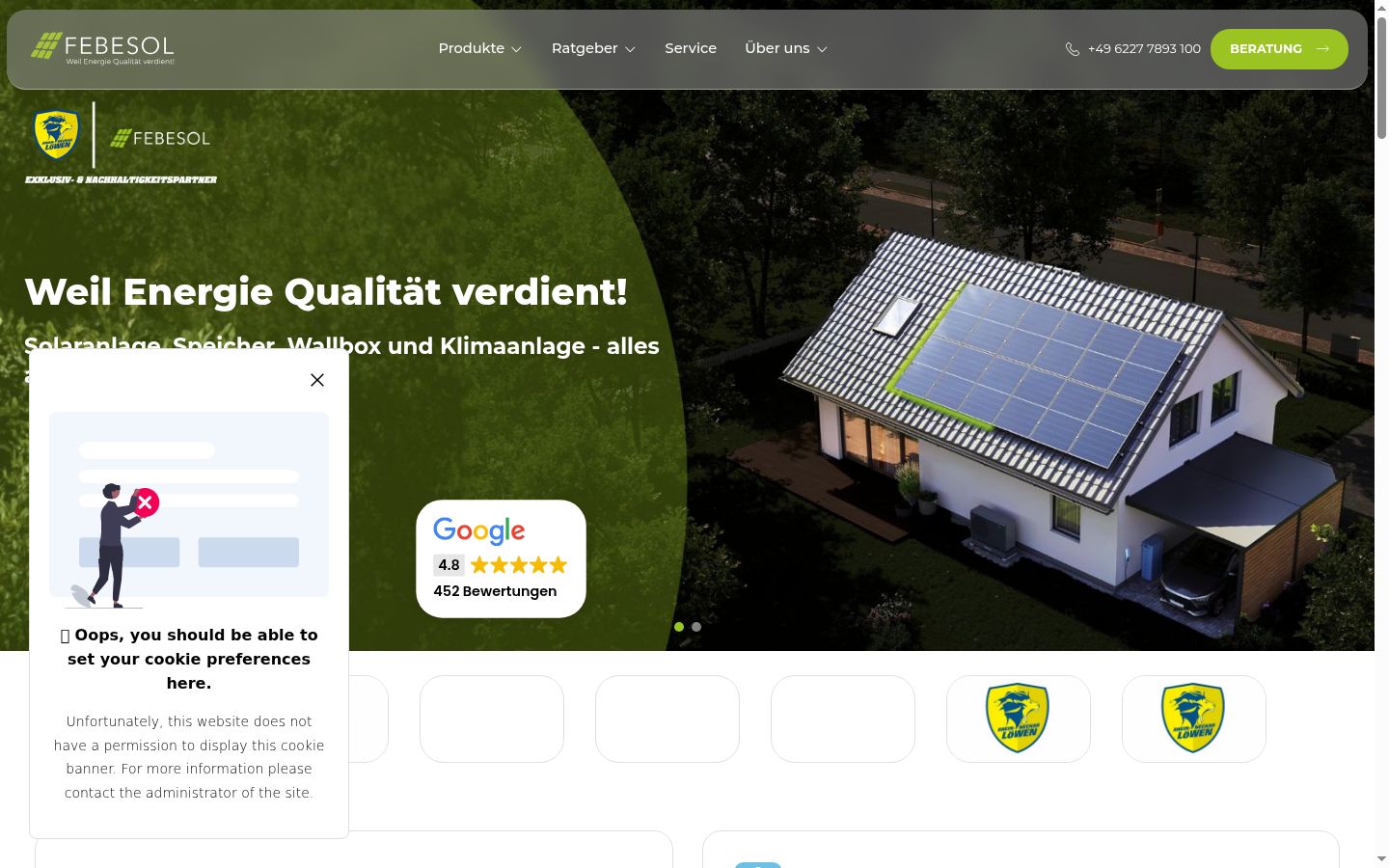 Képernyőkép a bármilyen interakció előtt megjelenő hozzájárulási bannerről