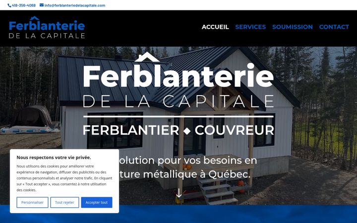 Screenshot of ferblanteriedelacapitale.com