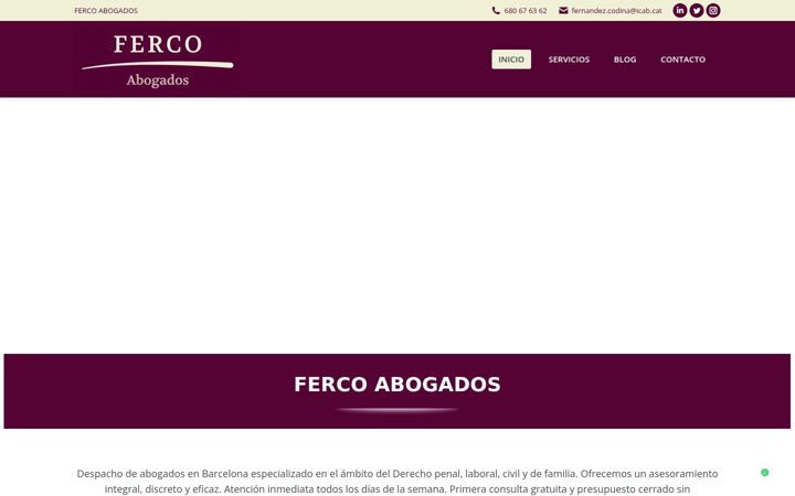 Екранна снимка на fercoabogados.es