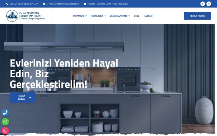 Snimka zaslona za ferdemyapiinsaat.com.tr