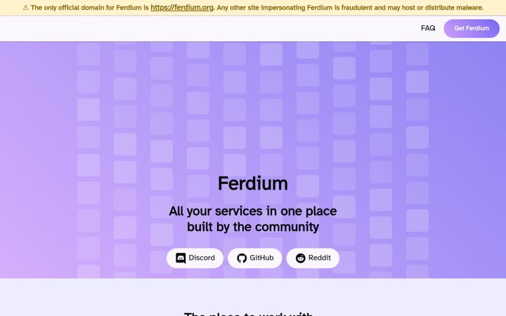 Screenshot of ferdium.org