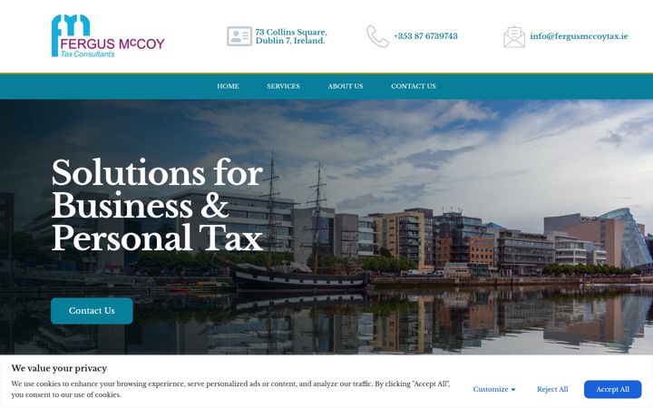 Zrzut ekranu fergusmccoytax.ie
