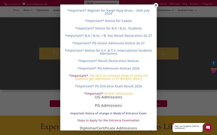 Screenshot of fergusson.edu
