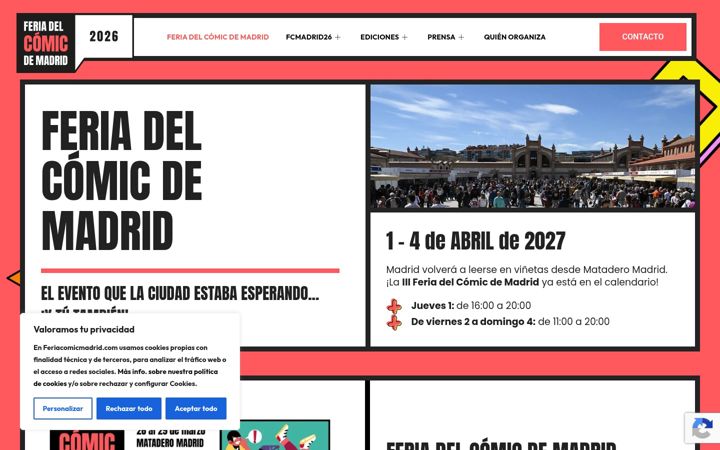 Screenshot of feriacomicmadrid.com
