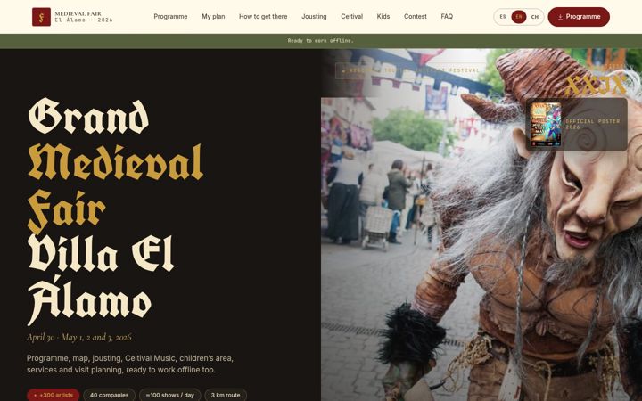 Screenshot of feriamedievalelalamo.es