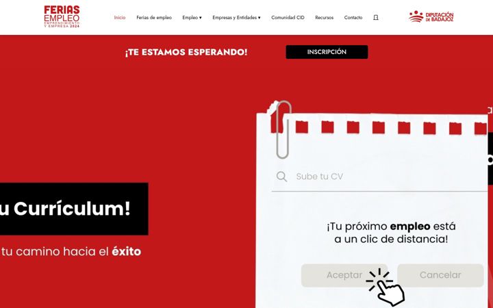 Екранна снимка на feriasempleobadajoz.es