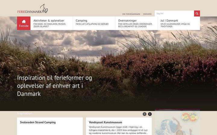 Screenshot of feriedanmark.dk