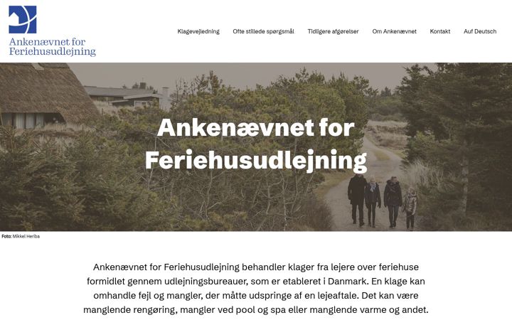 Screenshot of feriehusklage.dk