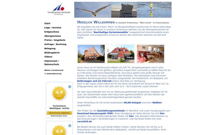 Screenshot of ferien-carolinensiel.com