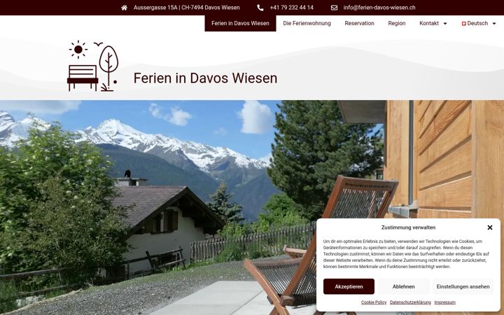 Screenshot of ferien-davos-wiesen.ch