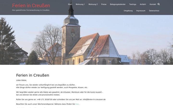 Screenshot of ferien-in-creussen.de