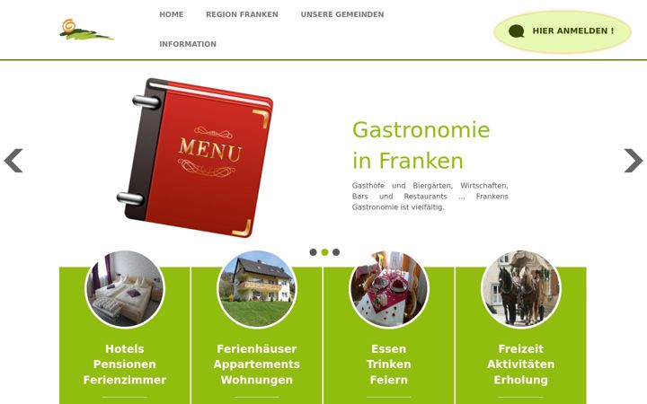 Screenshot of ferien-in-franken.com