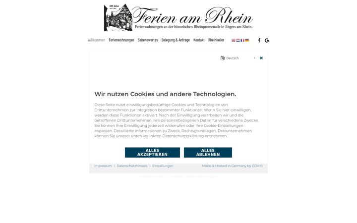Screenshot of ferienamrhein.de