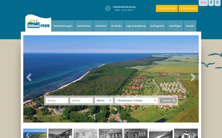 Screenshot of ferienanlage-ruegen.de