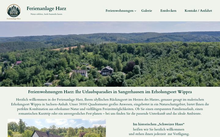 Screenshot of ferienanlageharz.de