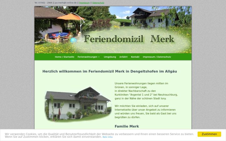 Screenshot of feriendomizil-merk.de