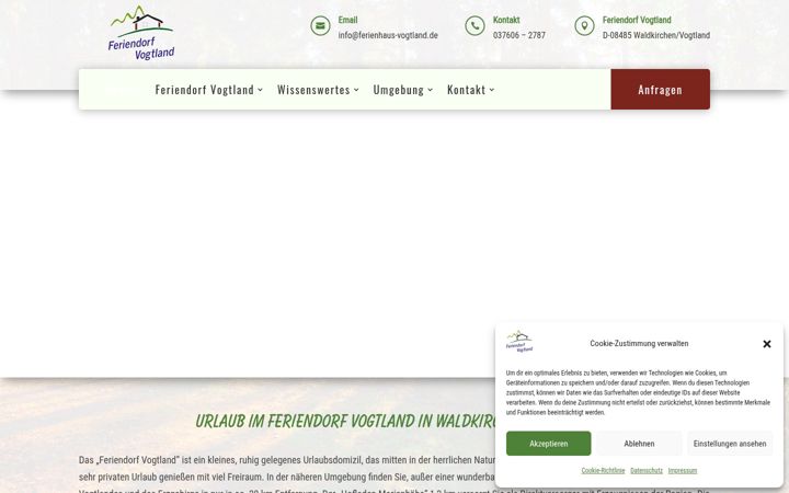 Екранна снимка на feriendorf-vogtland.de