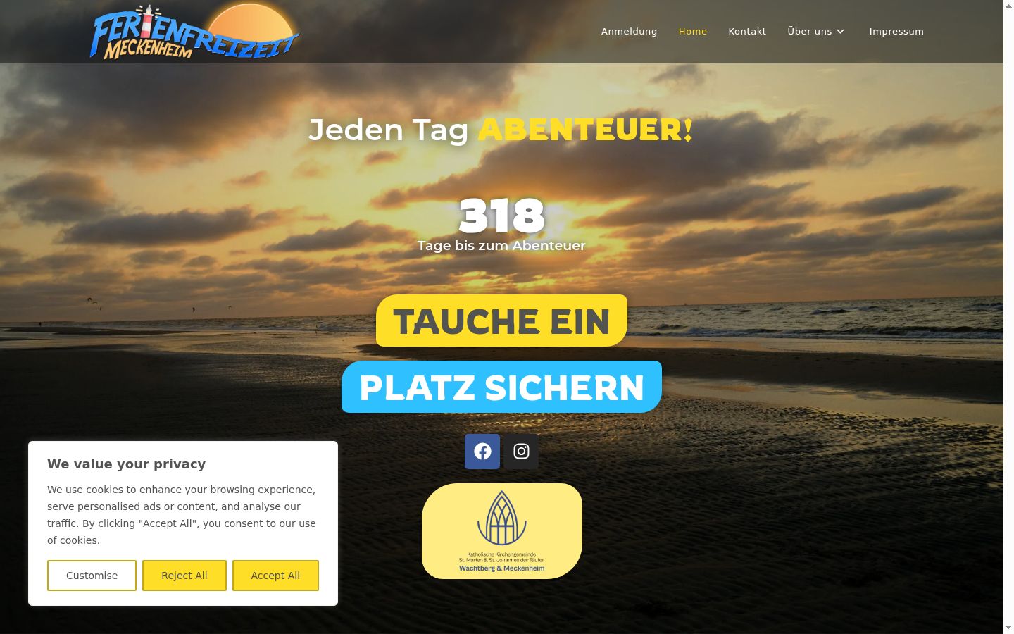Screenshot des Einwilligungsbanners vor jeglicher Interaktion