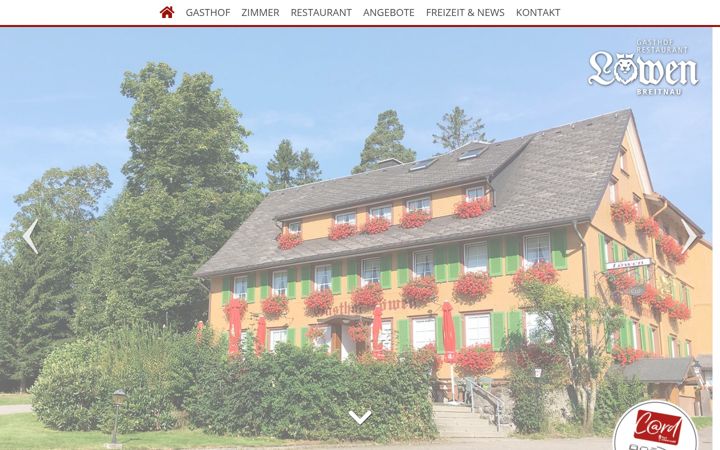 Screenshot of feriengasthof-loewen.de