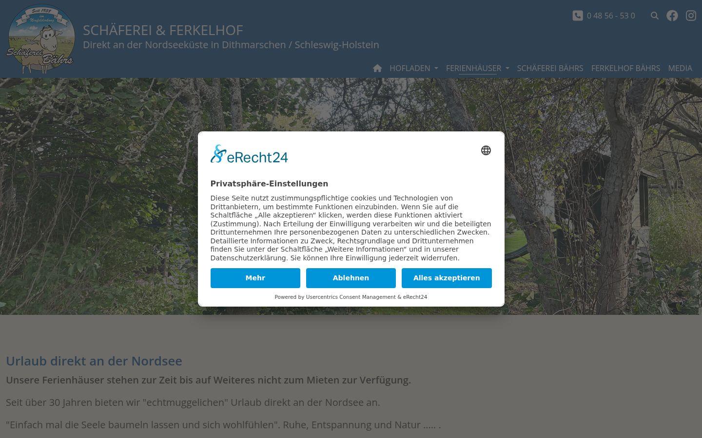 Screenshot del banner di consenso mostrato prima di qualsiasi interazione
