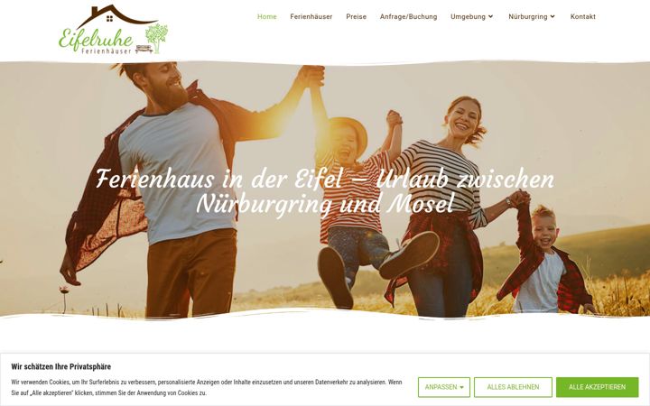 Screenshot von ferienhaeuser-eifelruhe.de