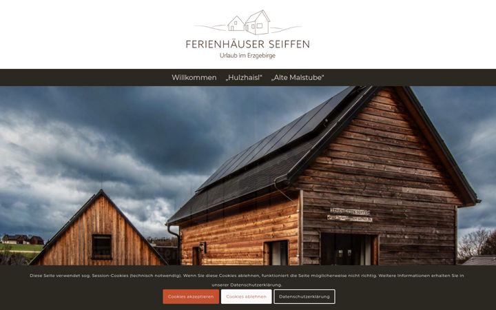 Snímek obrazovky ferienhaeuser-seiffen.de
