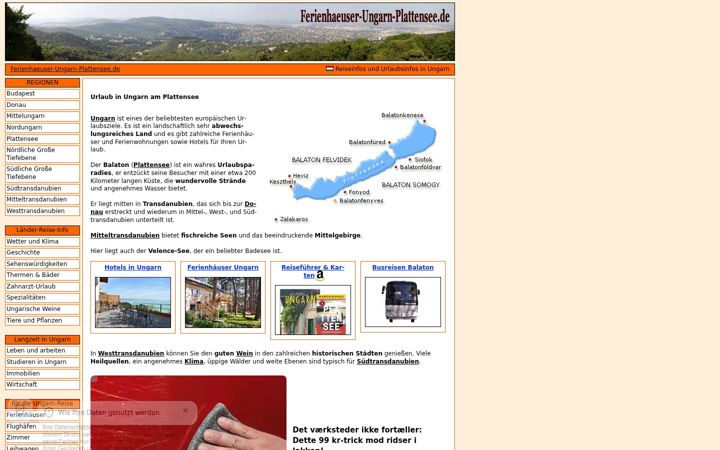Snímek obrazovky ferienhaeuser-ungarn-plattensee.de