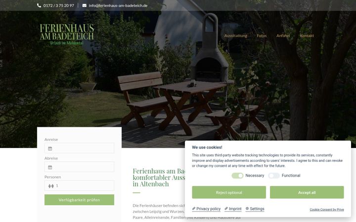 Екранна снимка на ferienhaus-am-badeteich.de