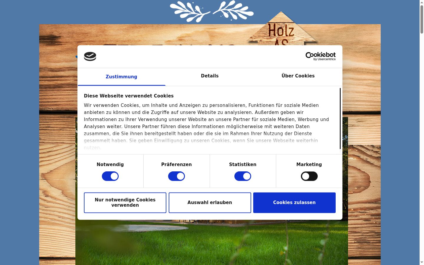 Screenshot van de toestemmingsbanner zoals getoond vóór enige interactie