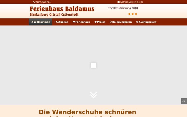 Screenshot of ferienhaus-baldamus-blankenburg.de