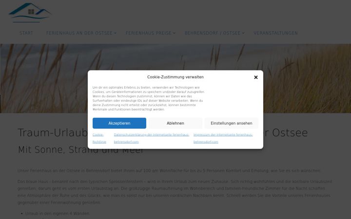 Screenshot of ferienhaus-behrensdorf.com