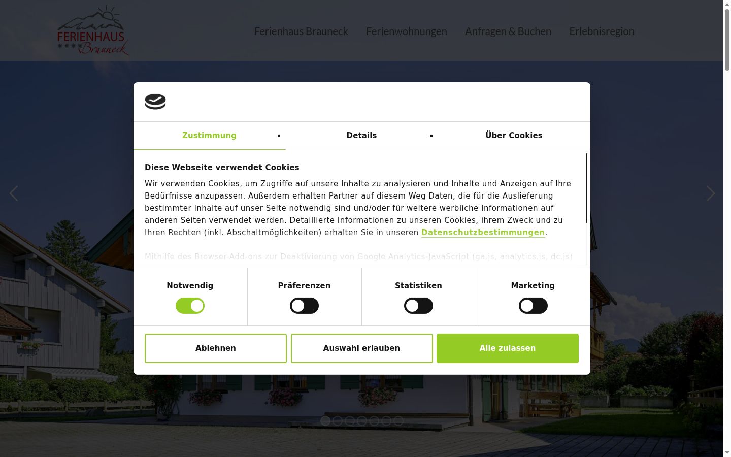 Sutikimo reklamjuostės, rodytos prieš bet kokią sąveiką, ekrano kopija