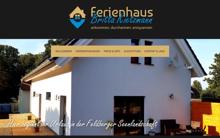 Screenshot of ferienhaus-brittakietzmann.de