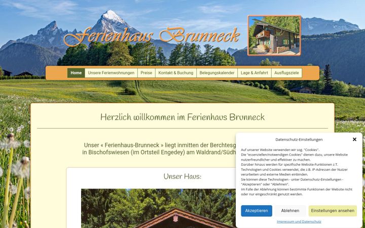 Screenshot of ferienhaus-brunneck.de