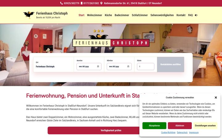 Screenshot von ferienhaus-christoph.de