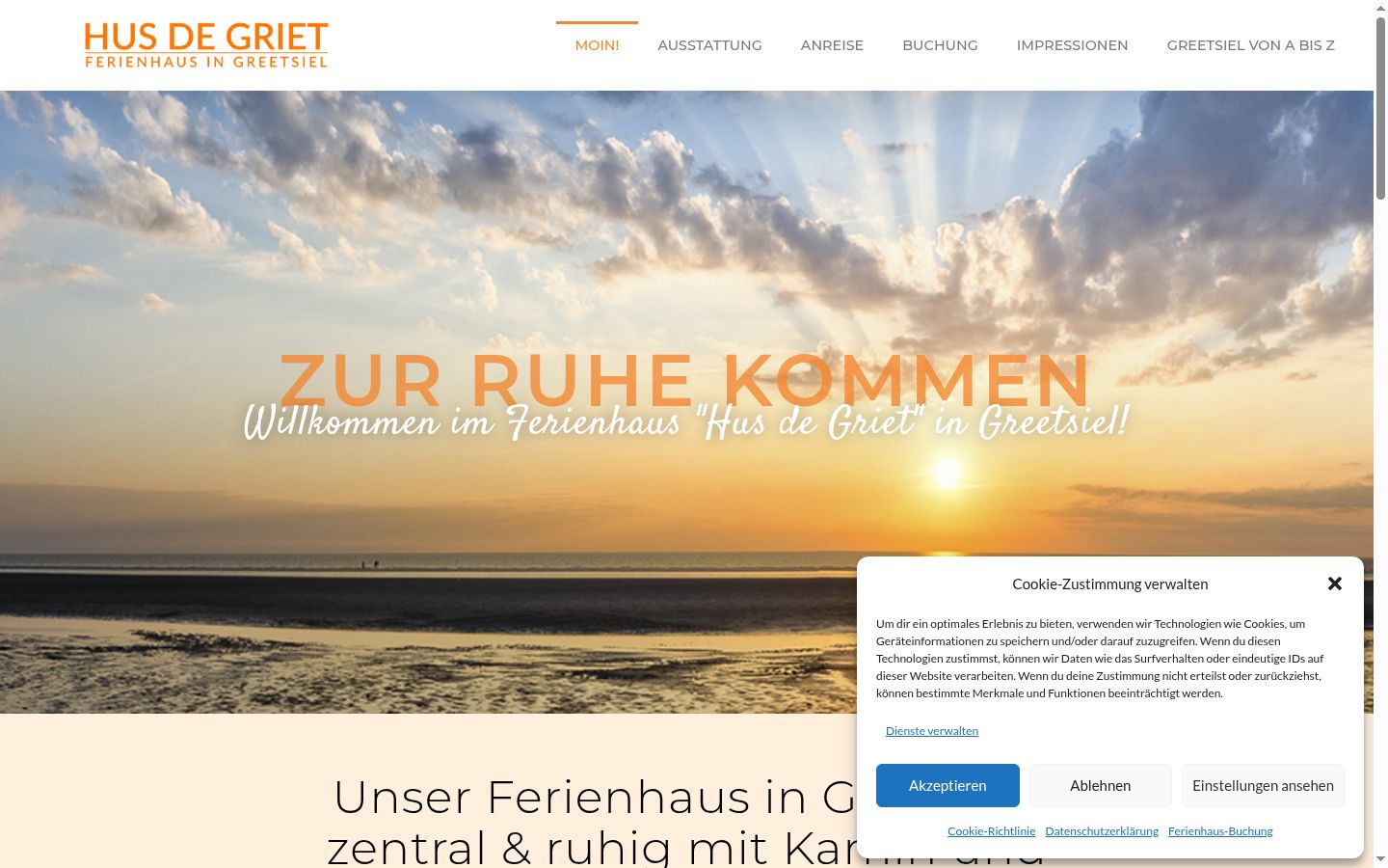 Screenshot of the consent banner shown before any interaction