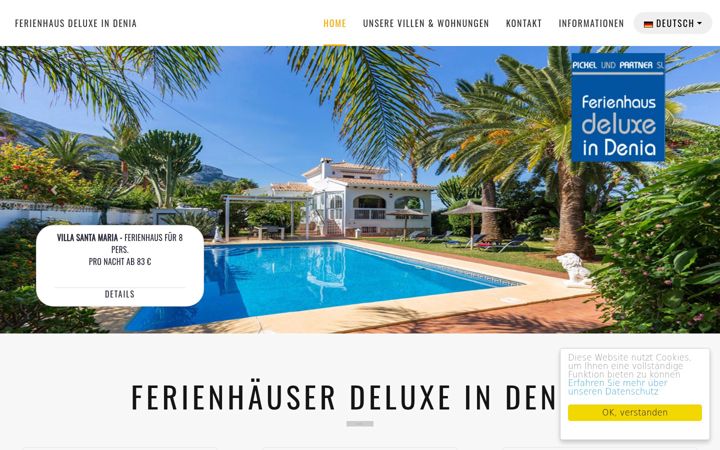 Screenshot of ferienhaus-deluxe.com