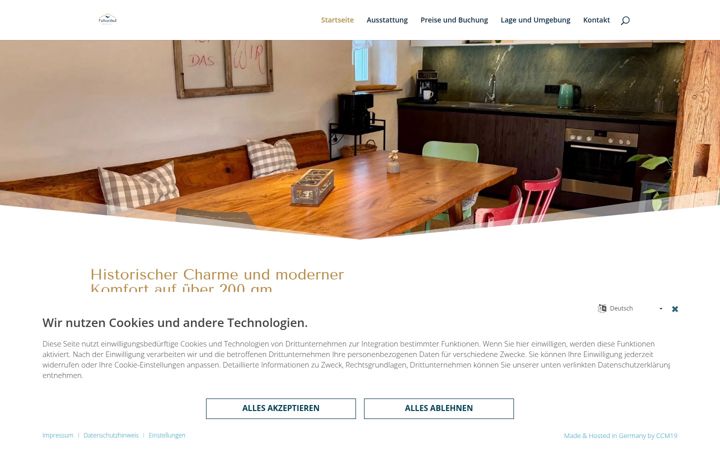 Screenshot of ferienhaus-falkenlust.de