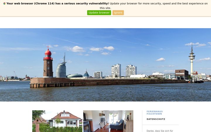 Screenshot of ferienhaus-fishtown.de