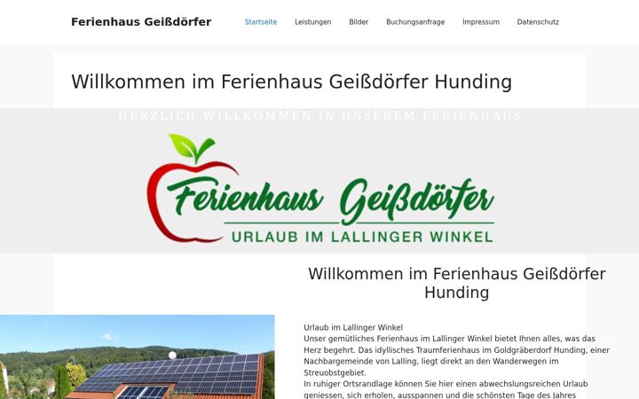 Screenshot von ferienhaus-geissdoerfer.de
