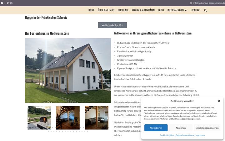 Screenshot of ferienhaus-goessweinstein.de
