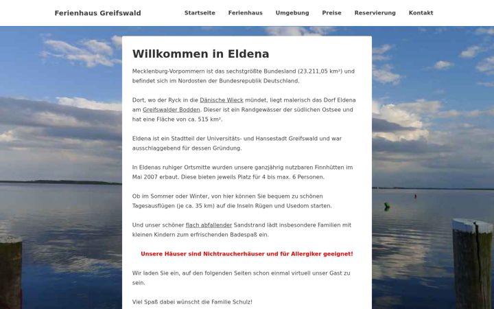 Screenshot von ferienhaus-greifswald.de