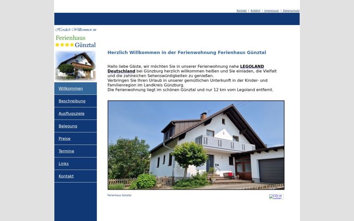 Snímek obrazovky ferienhaus-guenztal.de