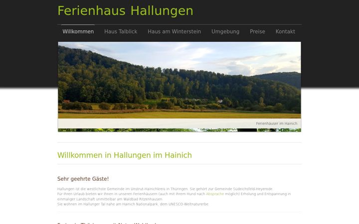 Screenshot of ferienhaus-hallungen.de