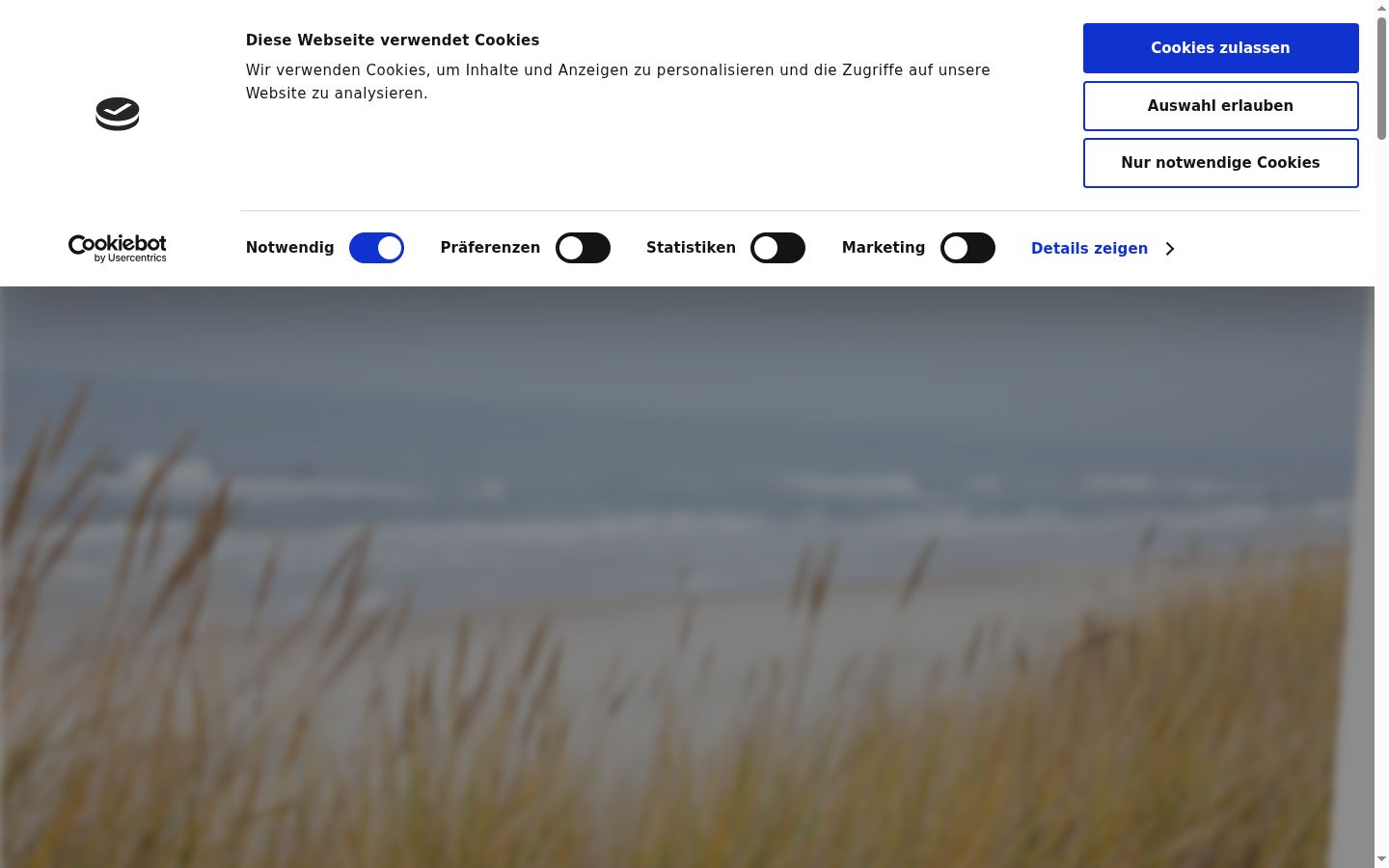Screenshot des Einwilligungsbanners vor jeglicher Interaktion