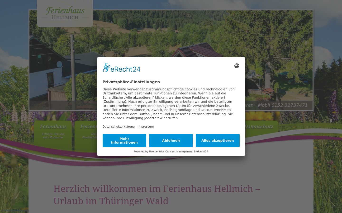 Screenshot of the consent banner shown before any interaction