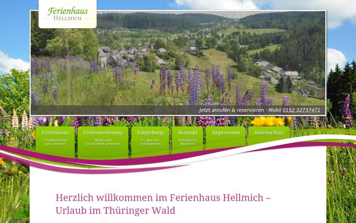 Screenshot of ferienhaus-hellmich.de
