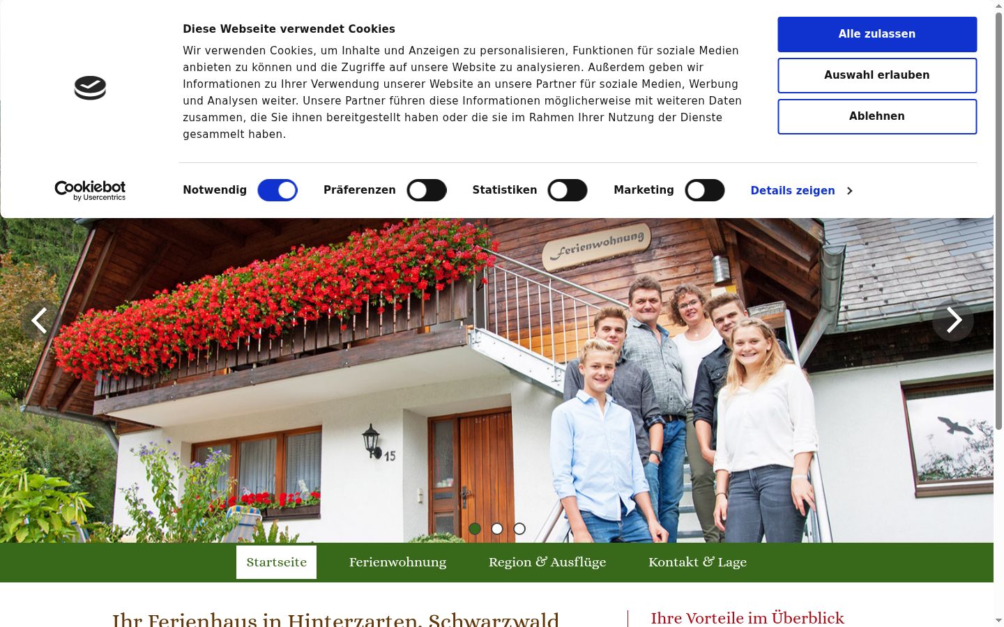 Screenshot of the consent banner shown before any interaction