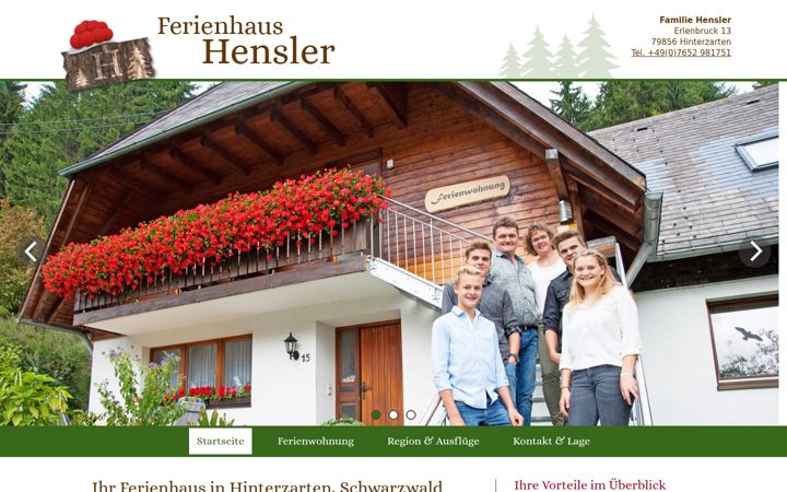 Screenshot of ferienhaus-hensler.de