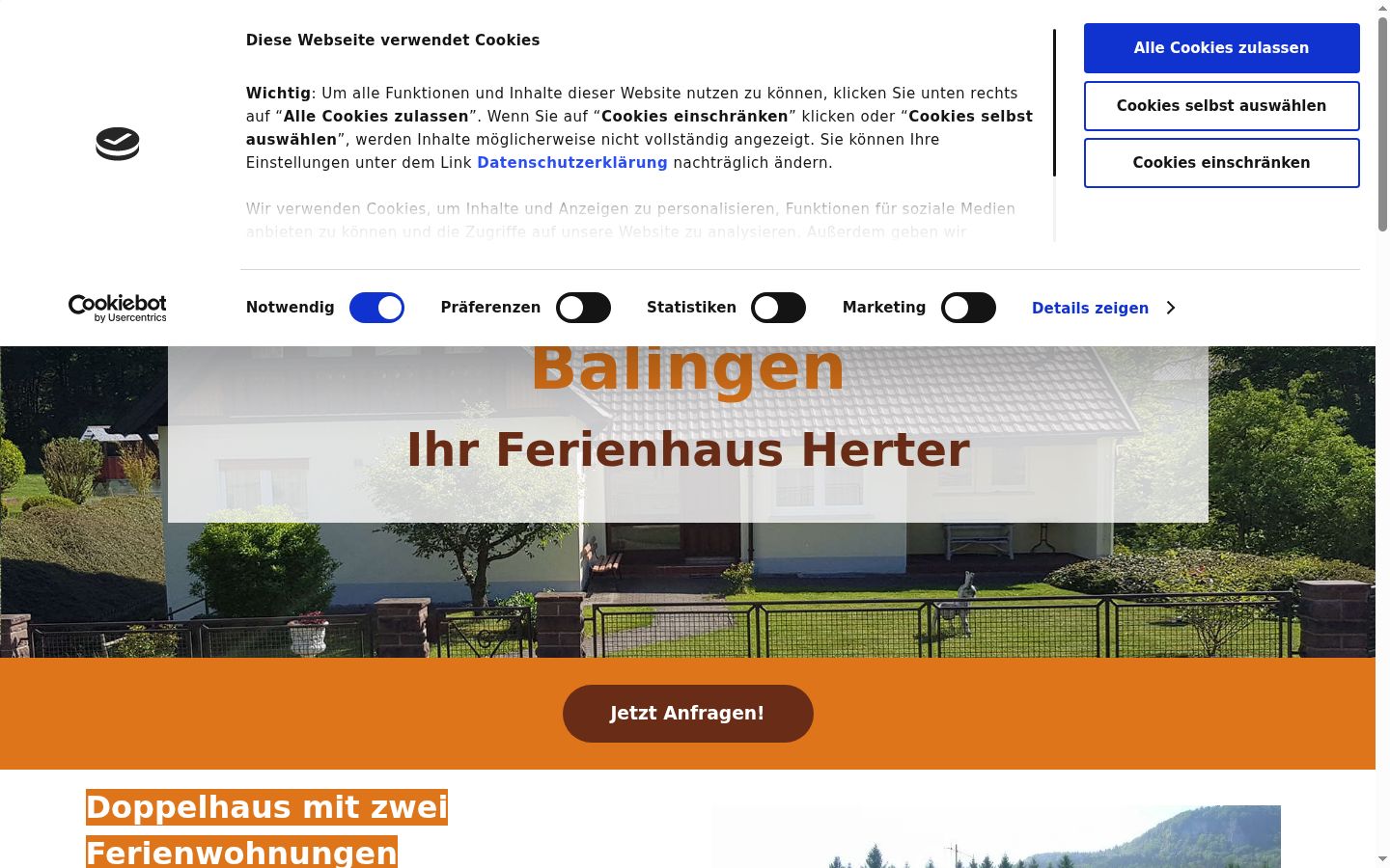 Screenshot of the consent banner shown before any interaction